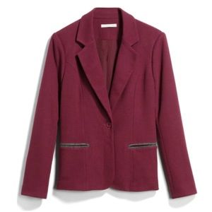Burgundy with gray patches blazer. Size L